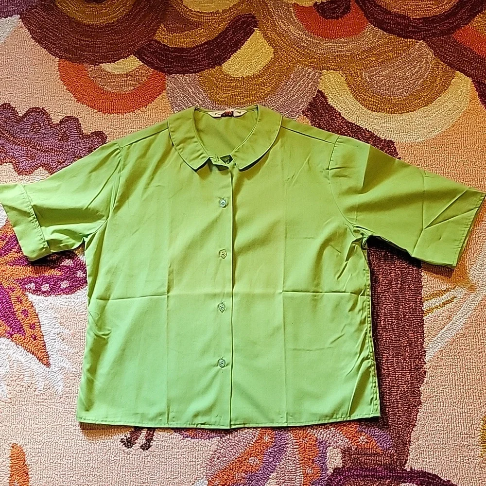 Vintage PermPress Green Top NWOT - Picture 11 of 15